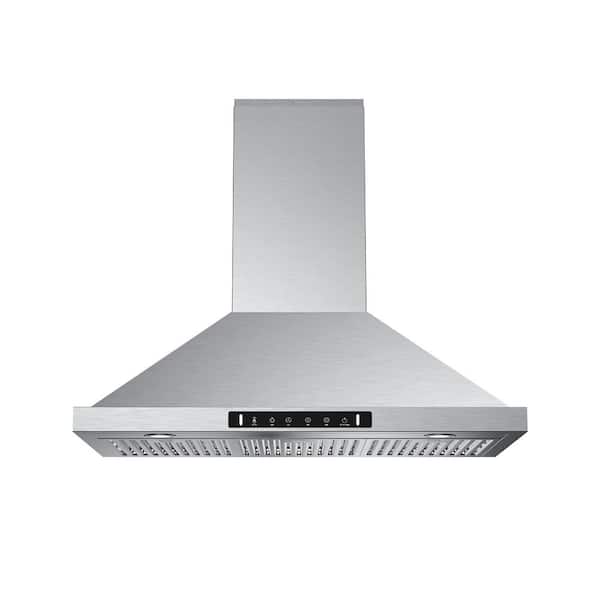 36 in. 900CFM Convertible Wall Mount Range Hood in Stainless Steel with Dishwasher Safe Filters and Gesture Control