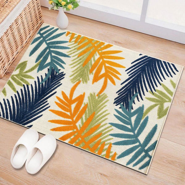 Evora Palm Frond Multi 2 ft.  x  3 ft.  Indoor/Outdoor Area Rug