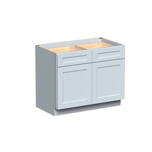42 in. W x 24 in. D x 34.5 in. H Plywood Ready to Assemble Base Kitchen Cabinet in Gray with Soft-Close Hardware