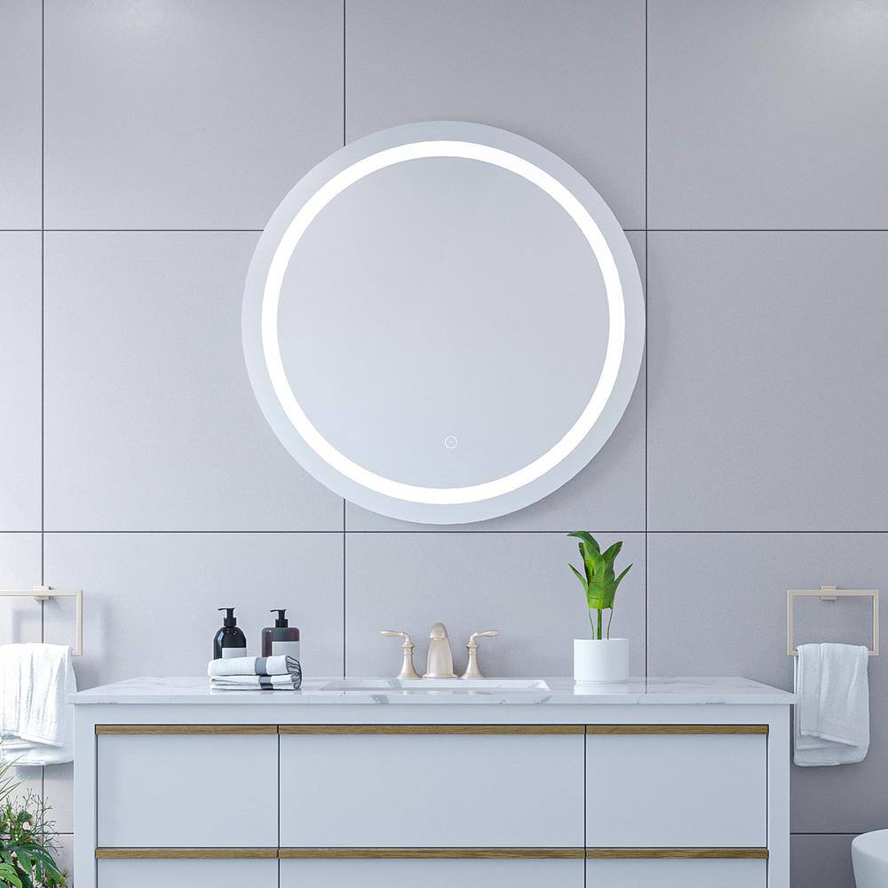 Padova 32" Round Frameless LED Bathroom Vanity Mirror