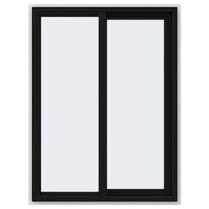 36 in. x 48 in. V-4500 Series Black Exterior/White Interior FiniShield Vinyl Right-Handed Sliding Window w/ Mesh Screen
