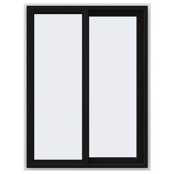 JELD-WEN 36 in. x 48 in. V-4500 Series Black Exterior/White Interior FiniShield Vinyl Right-Handed Sliding Window w/ Mesh Screen