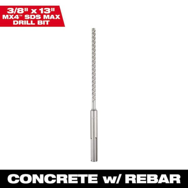 Milwaukee 3/8 in. x 13 in. 4-Cutter SDS-MAX Carbide Drill Bit