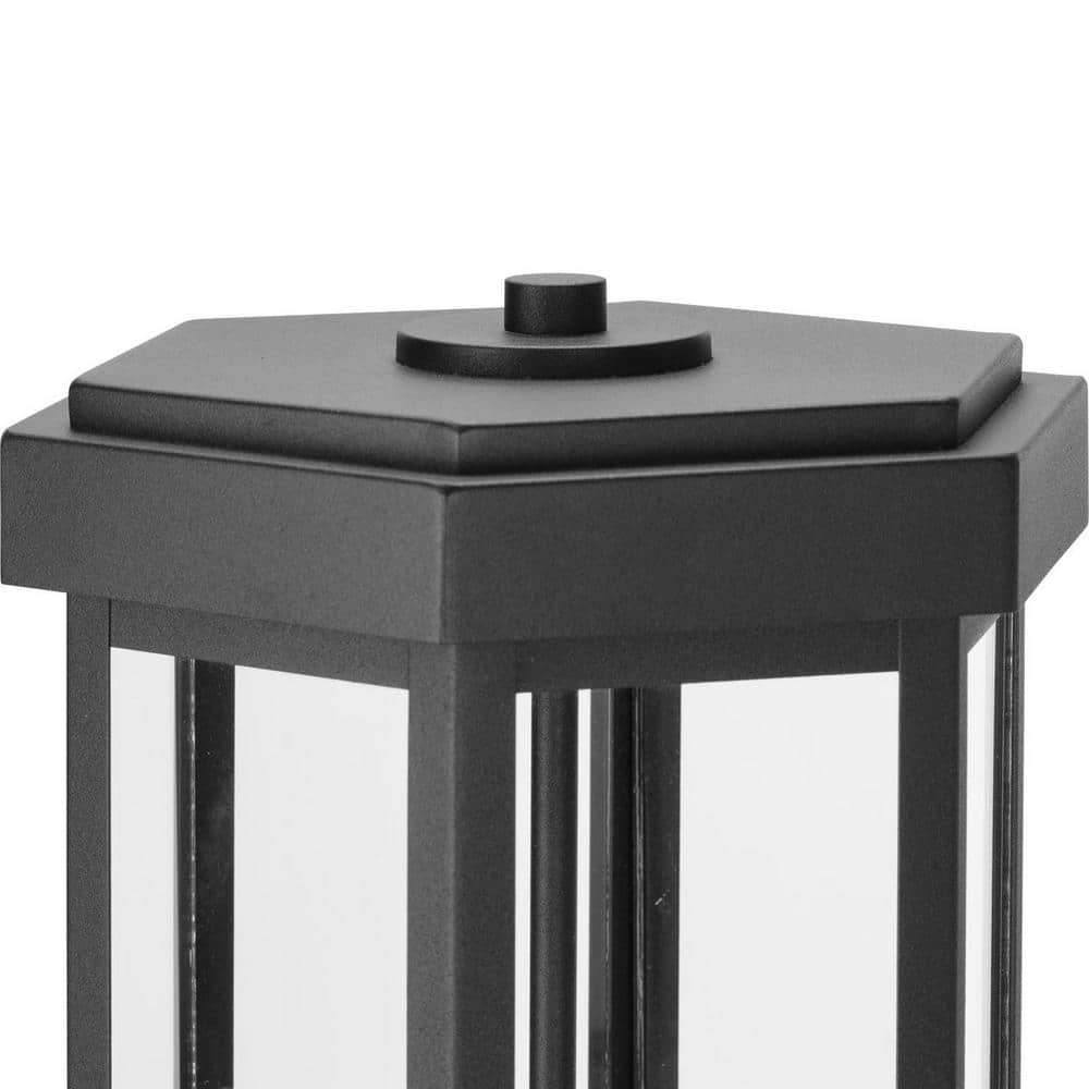 Ramsey Black Hexagonal Metal Outdoor Post Lantern