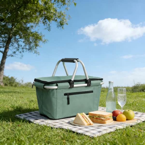 Numhew 1-Piece Polyester Thermal Insulated Picnic Basket Set with