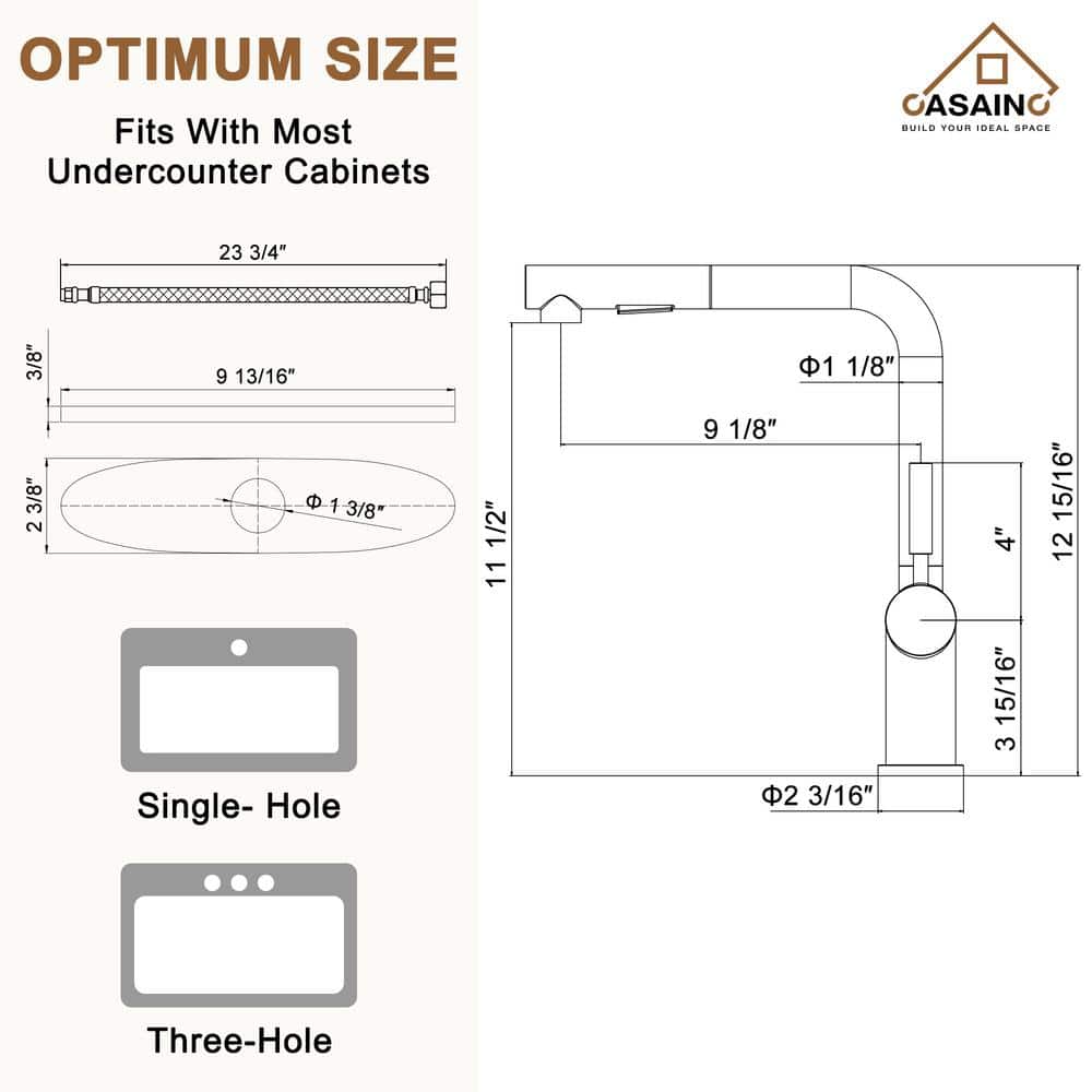 Brushed Nickel Single-Handle Pull-Out Spray Kitchen Faucet