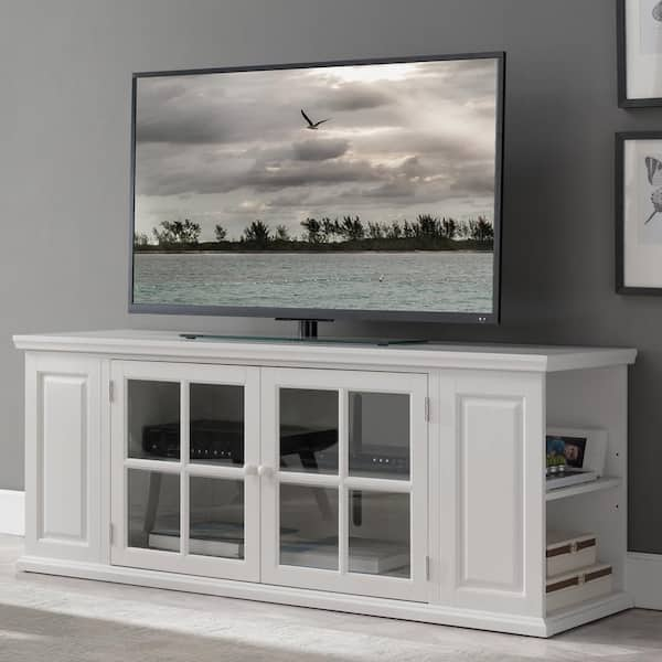 Seafuloy 59.8 in. W White MDF TV Cabinet with (2) 3-Tier Storage