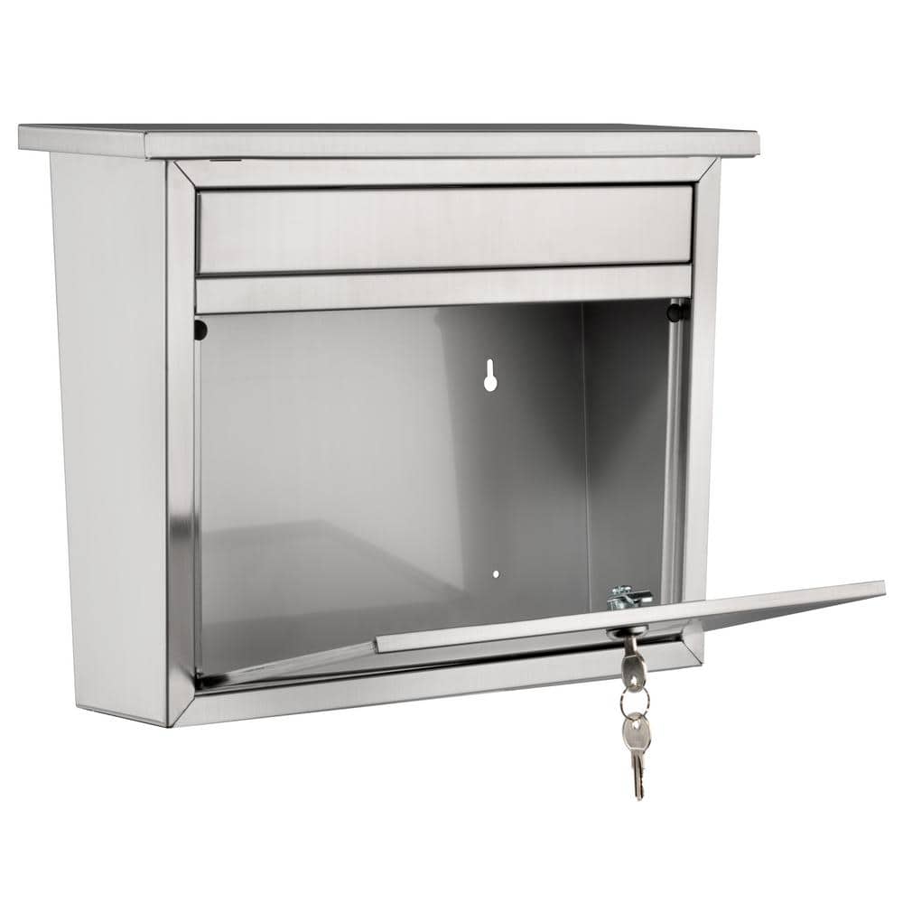 Maya Stainless Steel Lockable Wall Mount Mailbox, Medium