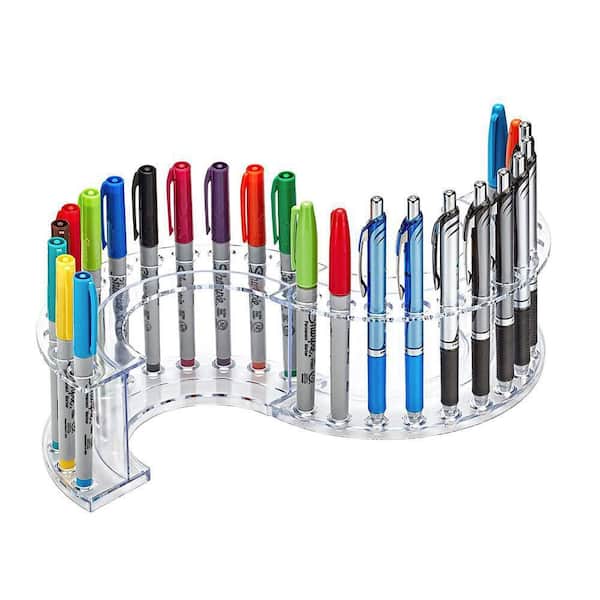 Acrylic Pen Holder, 48-Slots Pen Display Stand, Clear Art