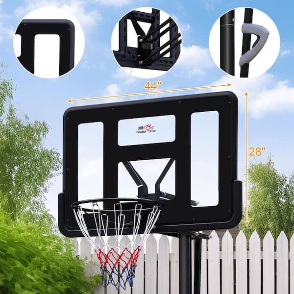 Tatayosi 44 in. Shatter Portable Basketball System with Fillable