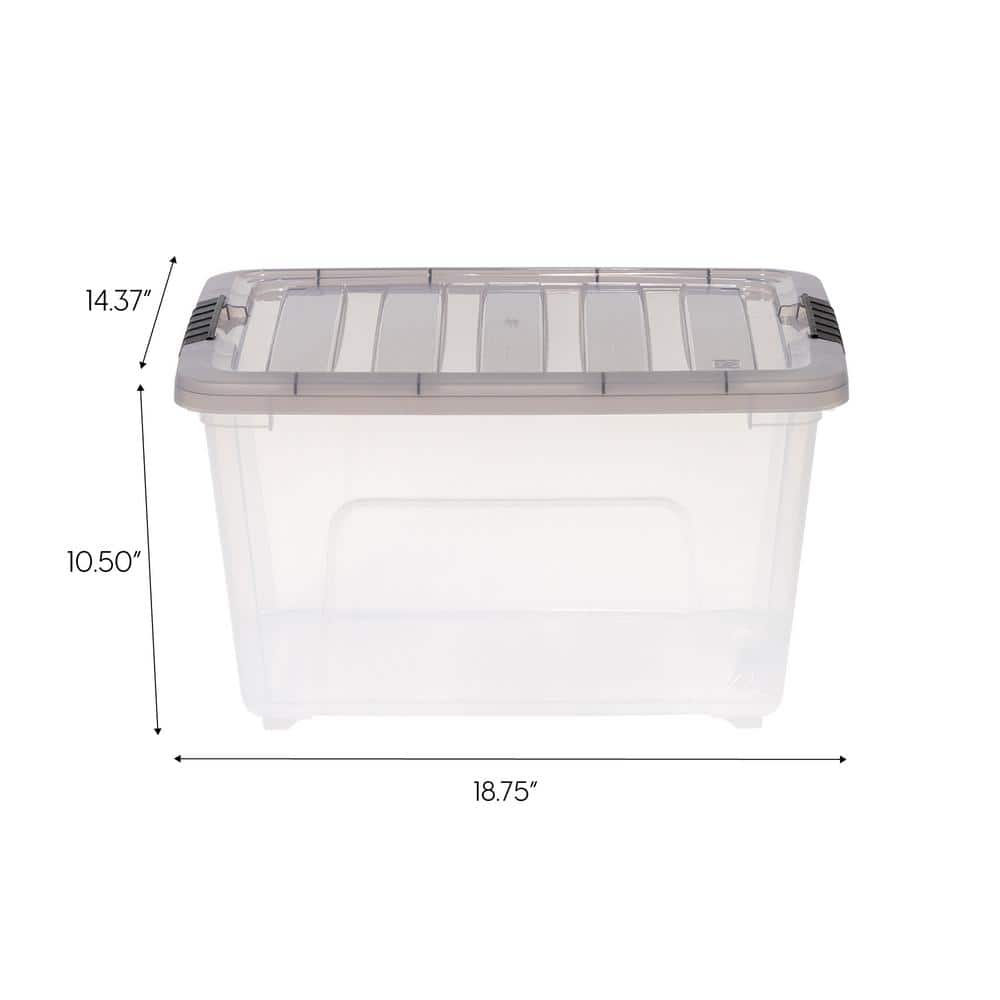 32 Quart Clear Stackable Plastic Storage Bin with Lid