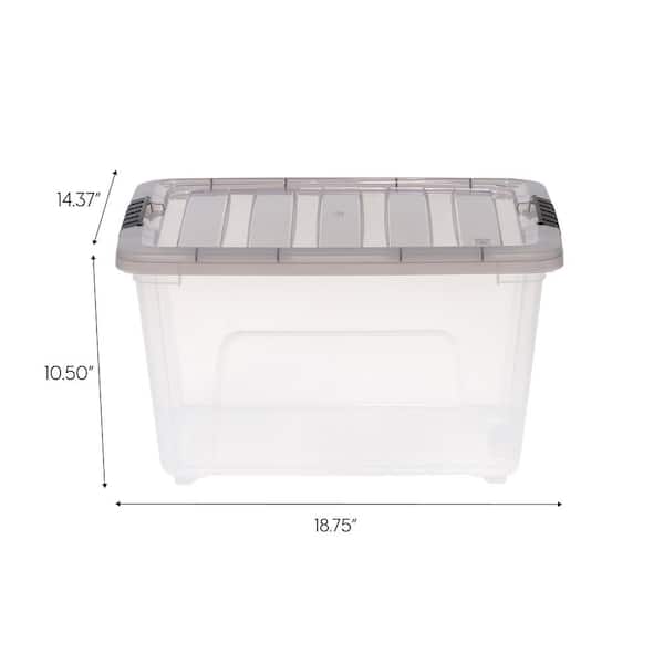IRIS 12 Qt. Stack and Pull Storage Box in Clear 100300 - The Home