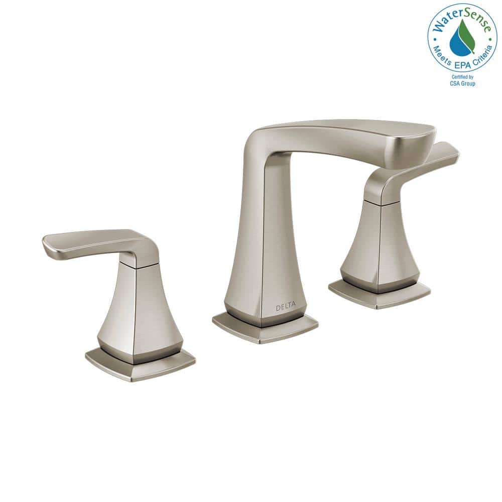 Vesna 3-Hole Widespread Nickel Bathroom Faucet with Drain Assembly