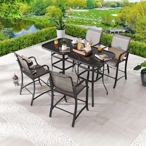 6-Piece Metal Bar Height Outdoor Dining Set