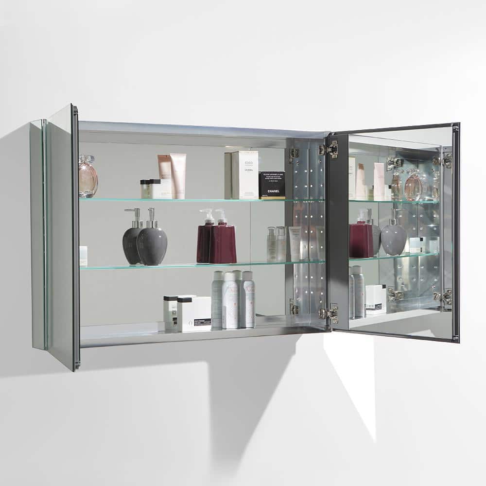 Mezzo 48" Black Wall Hung Vanity with Acrylic Sink and Medicine Cabinet