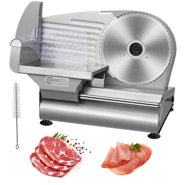 Meat Slicer 180 Watt Electric Deli Slicer with 7.5 in. SUS420 Stainless Steel Blade and Blade Guard for Home Use Silver