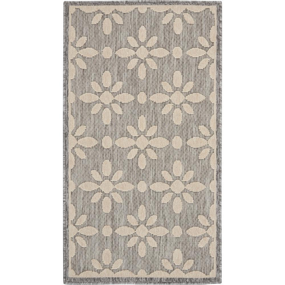 Home Decorators Collection Palamos Grey doormat 2 ft. x 4 ft. Geometric ...