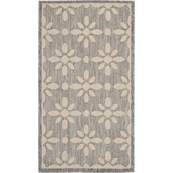 Home Decorators Collection Palamos Grey  doormat 2 ft. x 4 ft. Geometric Contemporary Indoor/Outdoor Area Rug