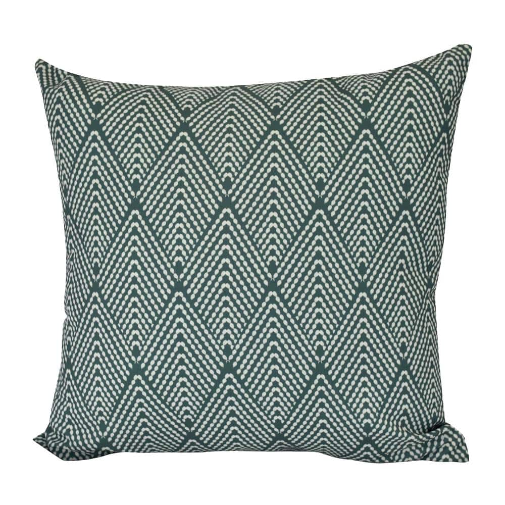 Lifeflor Green Geometric 20 in. x 20 in. Throw Pillow