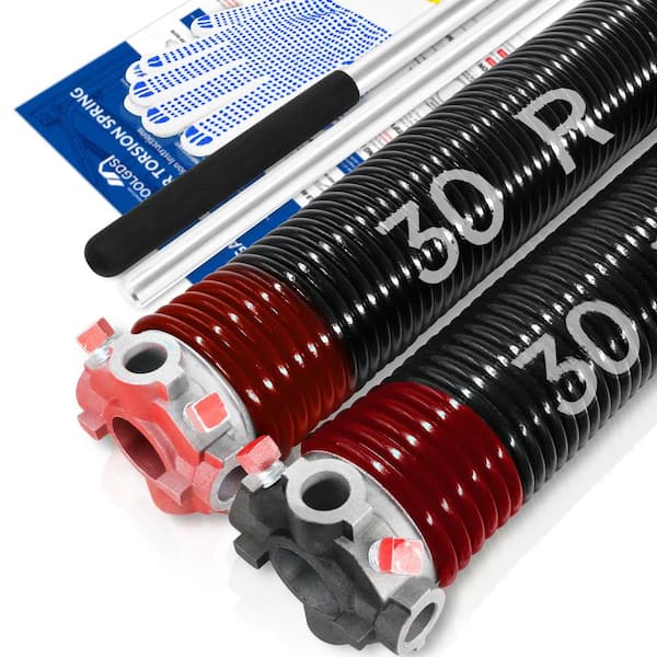 0.225 in. Wire x 1.75 in. x 30 in. Electrophoresis Garage Door Torsion Springs in Red Left and Right with Winding Bars