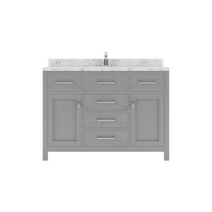 Caroline 48 in. W x 22 in. D x 35 in. H Single Sink Bath Vanity in Gray with Quartz Top