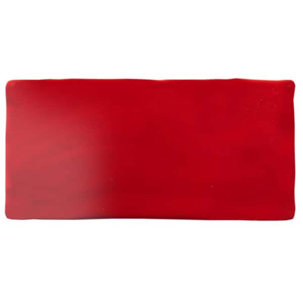 Merola Tile Viva Rojo 3 in. x 6 in. Ceramic Wall Take Home Tile Sample