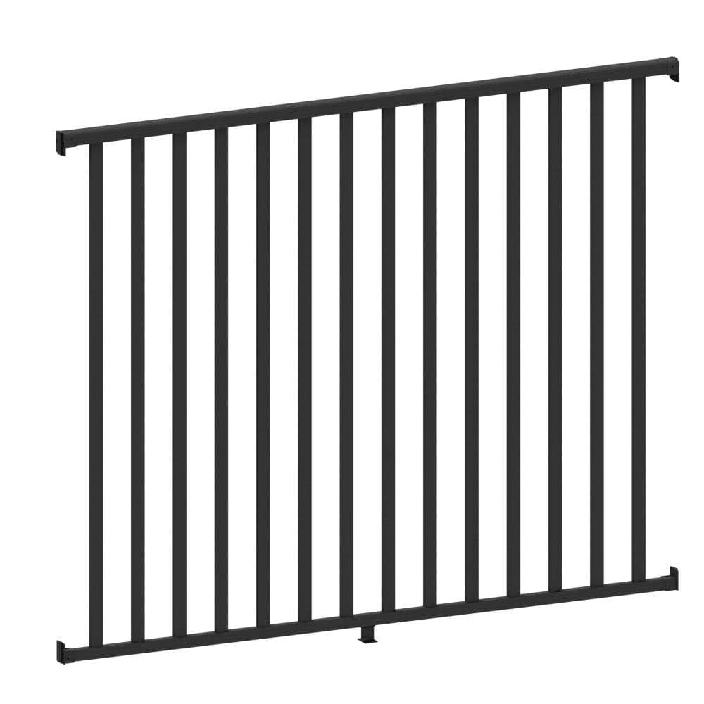 PEAK AquatinePLUS 5/8 in. x 72 in. x 4 ft. Black Aluminum Pool Fence ...