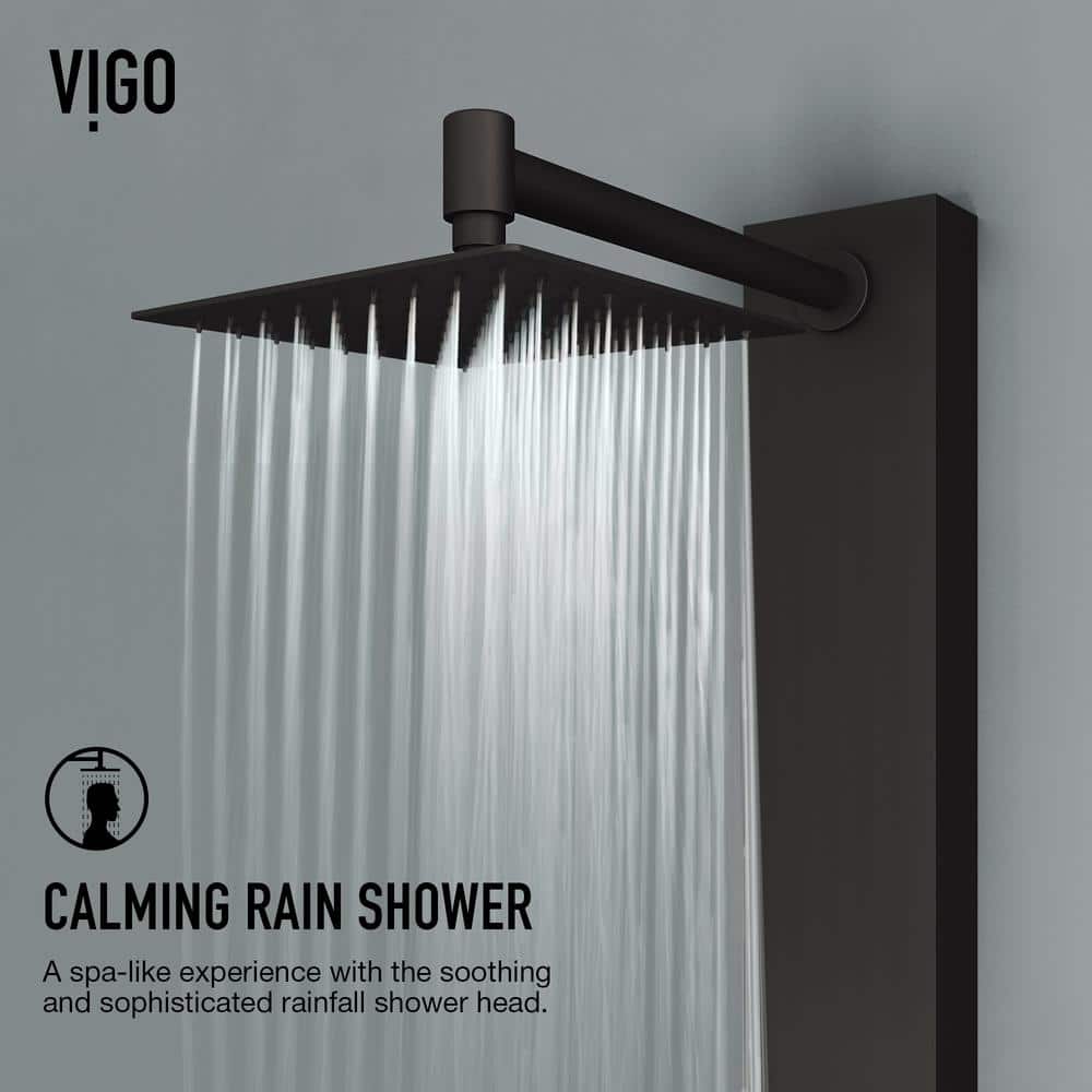 Bowery Matte Black 58" Shower Panel with Hand Shower