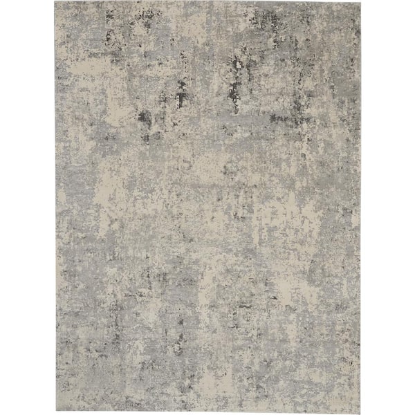 Nourison Rustic Textures Grey/Beige 8 ft. x 11 ft. Abstract Contemporary Area Rug