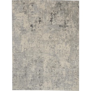 Rustic Textures Grey/Beige 9 ft. x 13 ft. Abstract Contemporary Area Rug