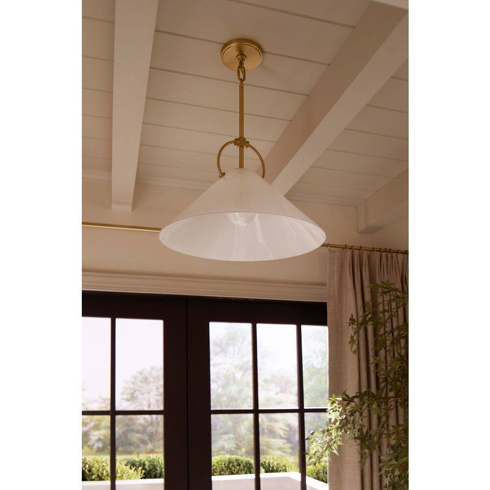 Kernen Matte Black 14" Glass LED Pendant Light