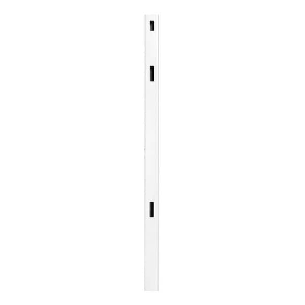 Veranda Pro Series 5 in. x 5 in. x 8 ft. White Vinyl Woodbridge Closed Picket Top Routed End Fence Post