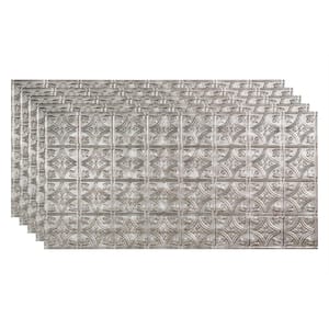 Traditional #1 2 ft. x 4 ft. Glue Up Vinyl Ceiling Tile in Crosshatch Silver (40 sq. ft.)