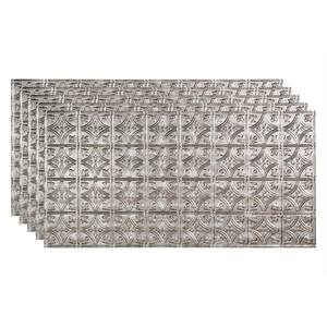Traditional #1 2 ft. x 4 ft. Glue Up Vinyl Ceiling Tile in Crosshatch Silver (40 sq. ft.)