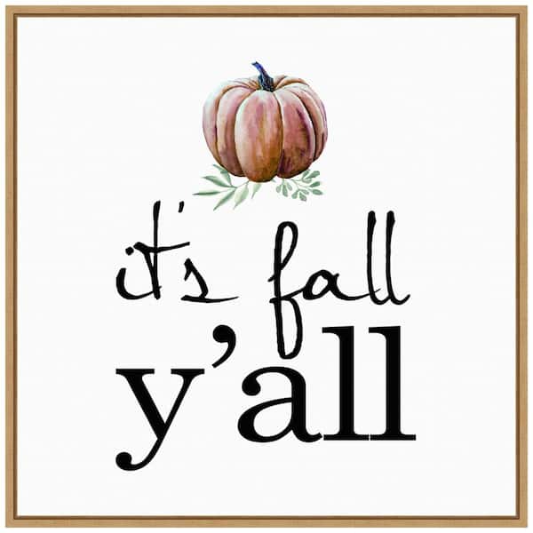 Amanti Art 22 in. Its Fall YAll Pumpkin Fall/Thanksgiving Framed Canvas Box Wall Art