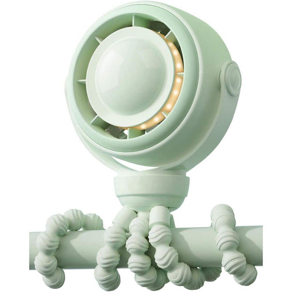4-Speed Quiet Clip On Fan with LED Display and Night Light, 360° Portable Mini Fan for Car Seat Crib Travel in Green price history on PriceWatchPro