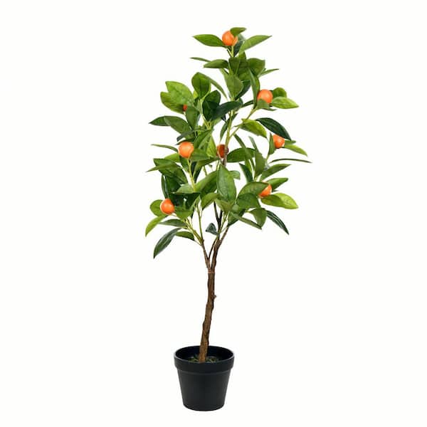 Vickerman 29 in. Green Artificial Orange Other Everyday Tree in Pot
