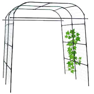 83 in. Garden Arch Trellises, Polyethylene-Coated Stainless Steel Garden Trellis for Climbing Plants, Cucumber Trellis