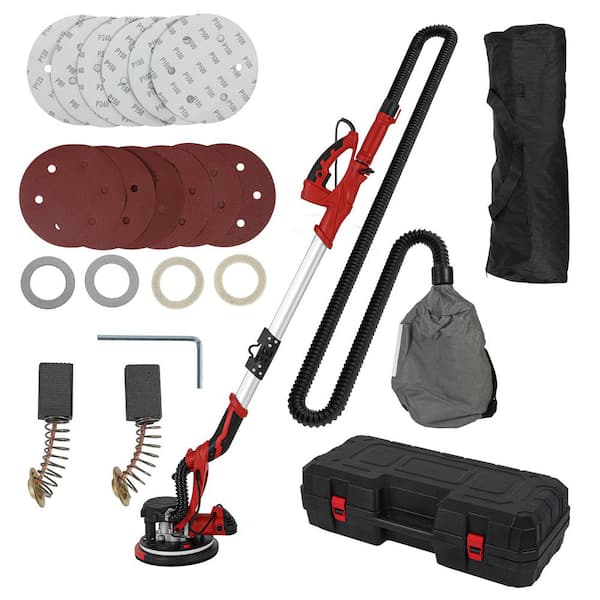 7.27 Amp Corded Variable Speed Drywall Sander with Vacuum Dust Collection and LED Light, Red