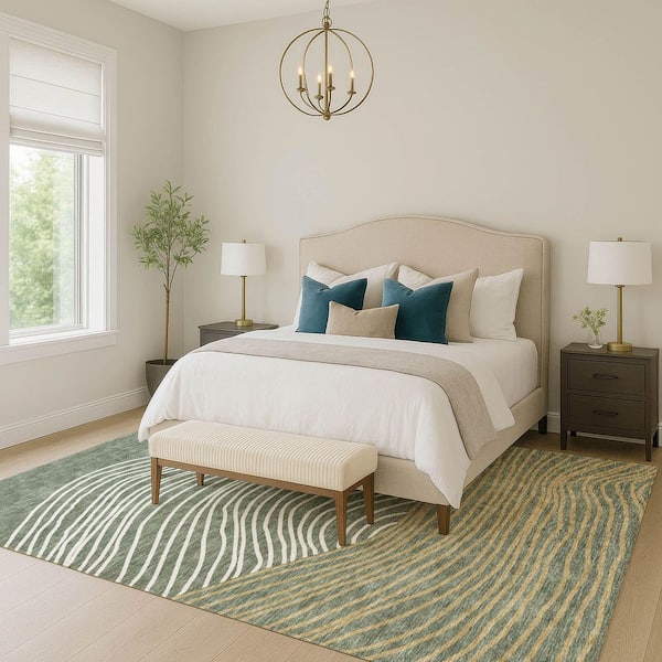 Chantille Machine Washable Indoor/Outdoor Abstract ACN2350 Basil 3 ft. x 4 ft. Area Rug