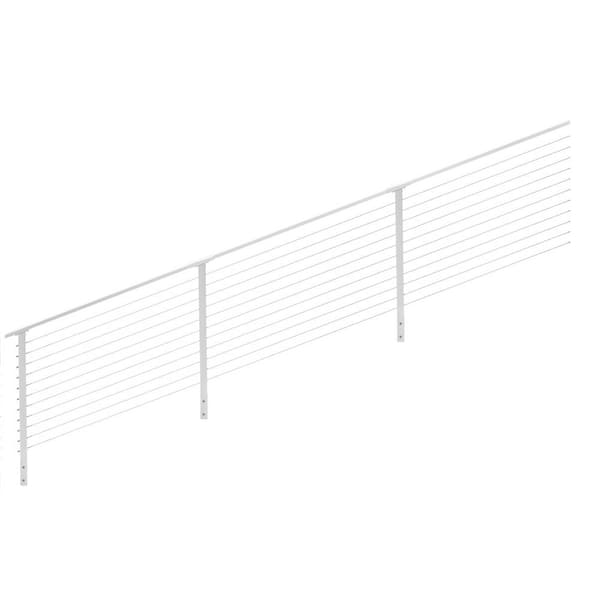CityPost 26 ft. Stair Cable Railing, 36 in. Face Mount, White