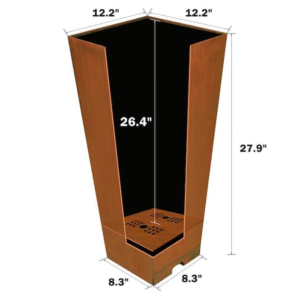 Worth Garden 28 in. H Rusted Steel Tall Tapered Planter (2-Pack