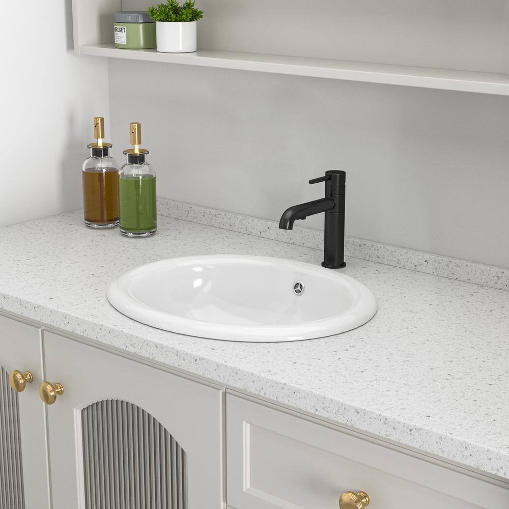 Glossy White Oval Ceramic Vessel Bathroom Sink