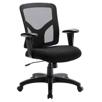 Black High Back Fabric Computer Chair with Big Ergonomic Office Design for Lumbar Support