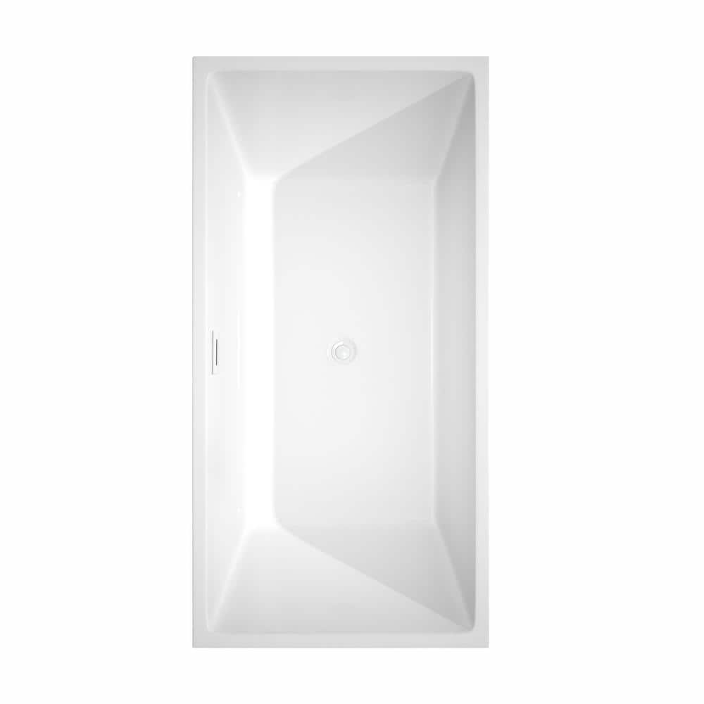 Sara 63'' White Acrylic Freestanding Soaking Bathtub