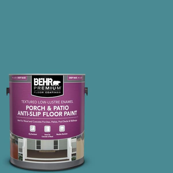 BEHR PREMIUM 1 gal. #PFC-49 Heritage Teal Textured Low-Lustre Enamel Interior/Exterior Porch and Patio Anti-Slip Floor Paint