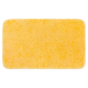 New Regency Yellow 17 in. x 24 in. Polyester Machine Washable Bath Mat