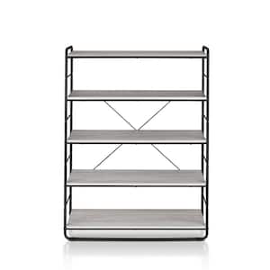 Melora Coastal White Display Bookcase (5-Shelf)