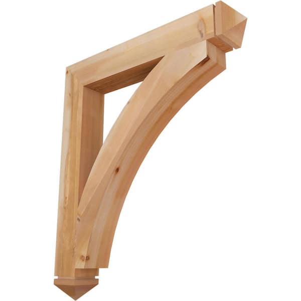 Ekena Millwork 5.5 in. x 48 in. x 42 in. Western Red Cedar Thorton Arts and Crafts Smooth Bracket