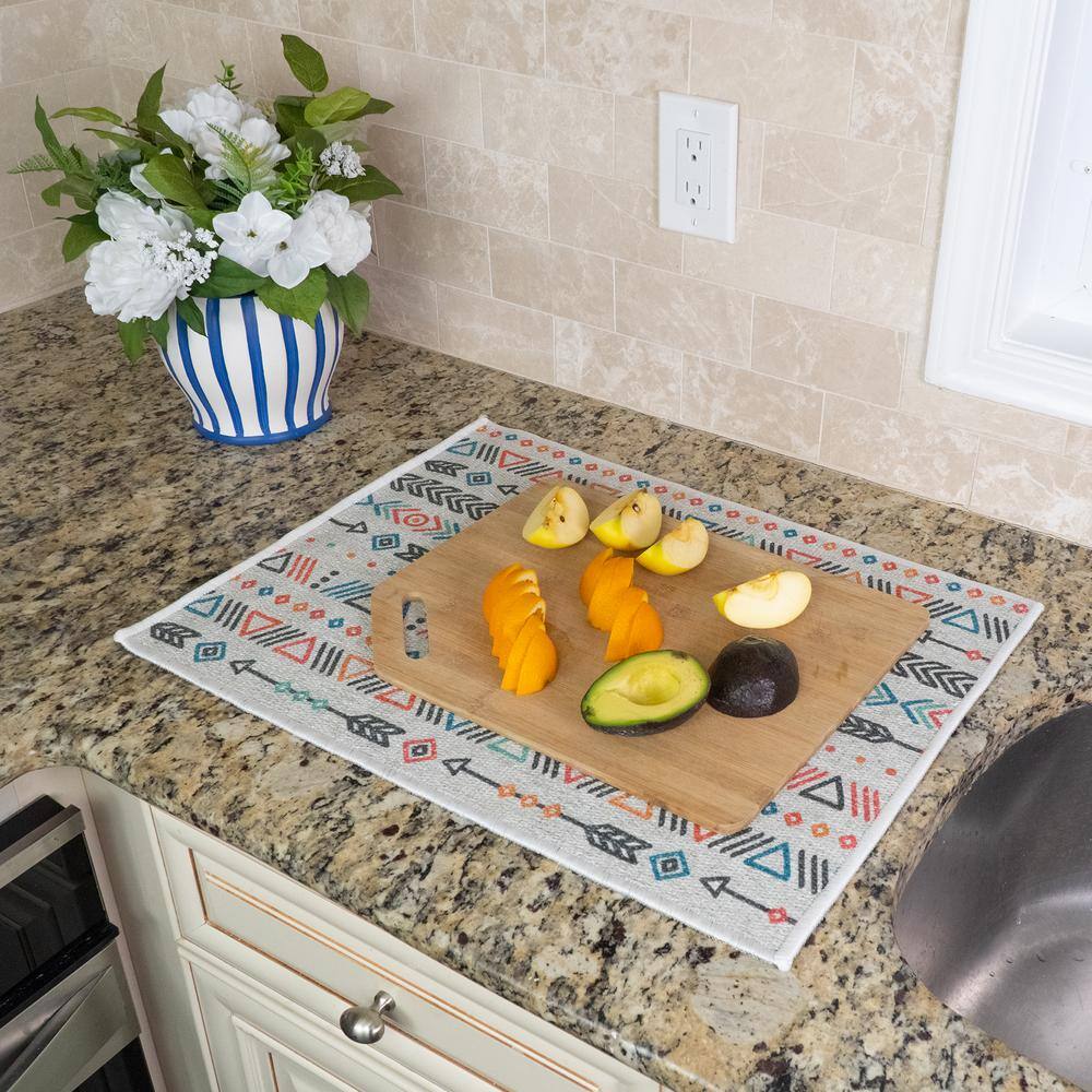 Large Foldable Gray Cotton Dish Drying Mat